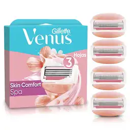 GILLETTE Venus Spa Repuesto Cuchilla de Afeitar Mujer Máquina de Afeitar Depilación Corporal con barras Humectantes 4 Uds