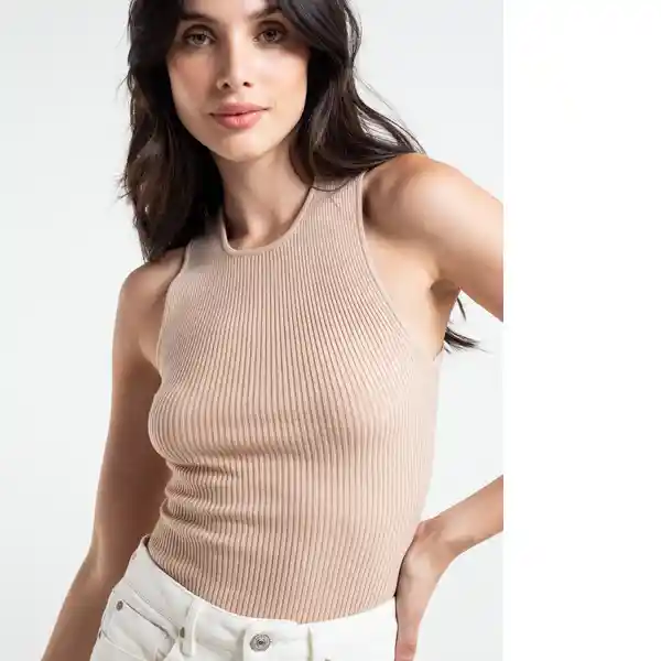  Saco Tejido Galilea Beige Goma Medio Talla M Naf-Naf 