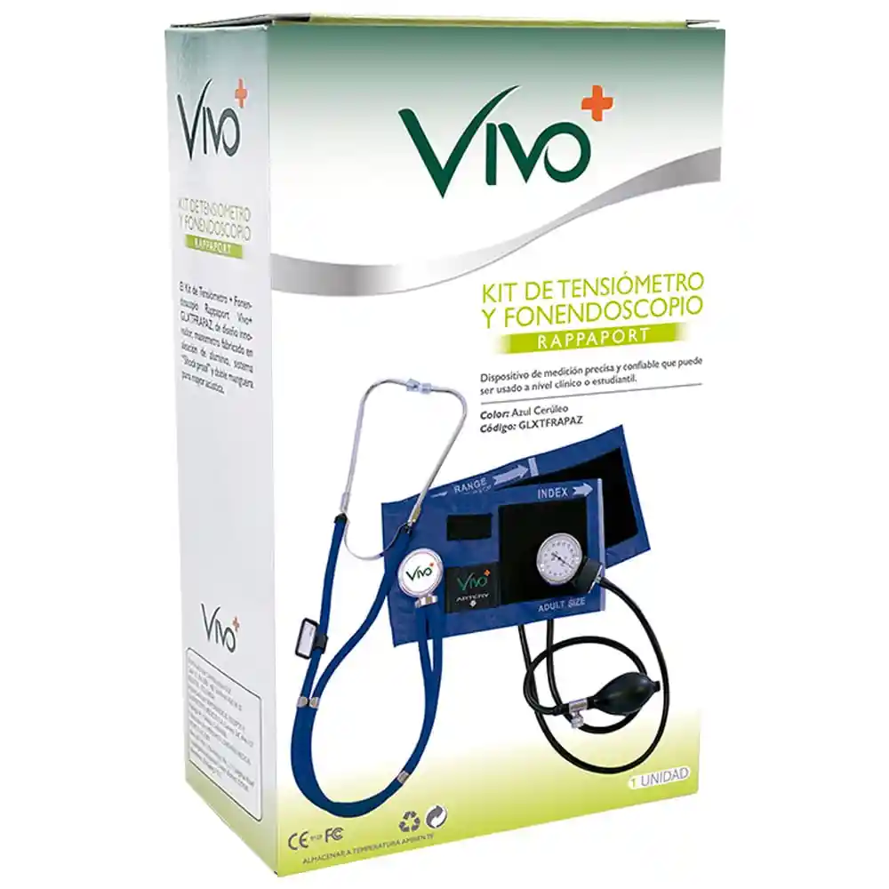 Vivo+ Kit Tensiómetro y Fonendoscopio Color Azul