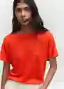 Camiseta Lint Naranja Talla S Mujer Mango