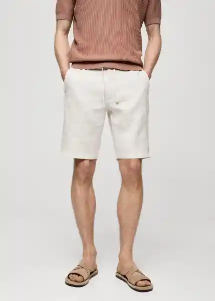 Bermuda Atrani Offwhite Talla 40 Hombre Mango