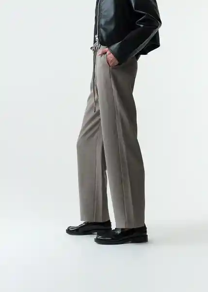 Pantalón Mujer Gris Elefante Medio Talla 8 533G057 Naf Naf