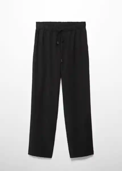 Pantalón Fluido Negro Talla 25 Mujer Mango