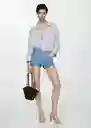 Camisa Zaro Celeste Talla M Mujer Mango