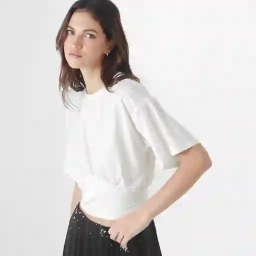 Camiseta Cuello Redondo Manga Corta Blanco Talla M 721097