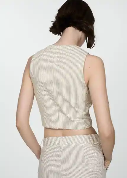 Chaleco Celia Crudo Talla M Mujer Mango