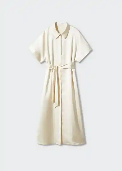 Vestido Ivory-A Crudo Talla L Mujer Mango