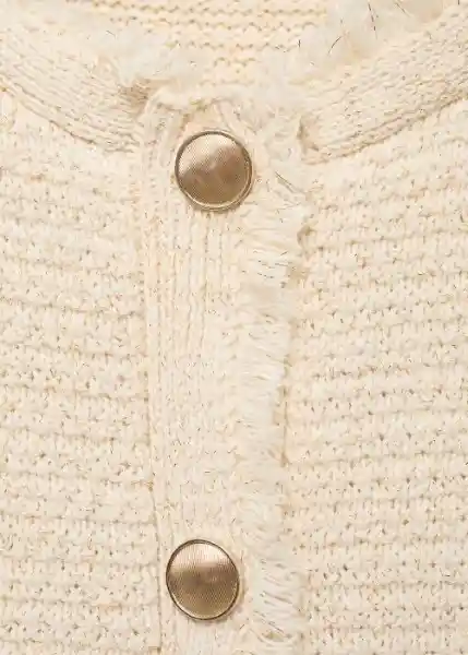 Chaqueta Kokotxa Crudo Talla XS Mujer Mango