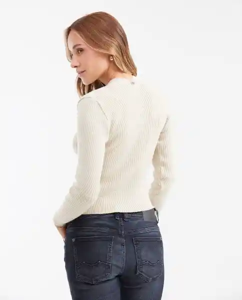 Cardigan Tejido Rib Caqui Fango Medio Talla S Chevignon