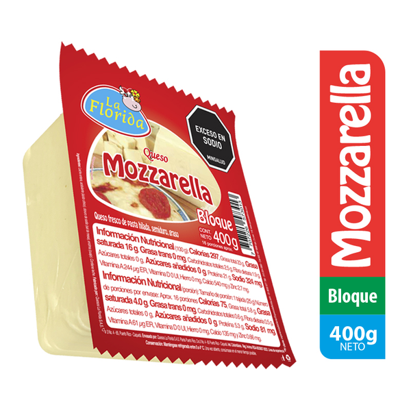 La Florida Queso Mozzarella en Bloque 400 g