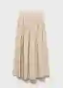 Falda Indo Marfil Talla 38 Mujer Mango