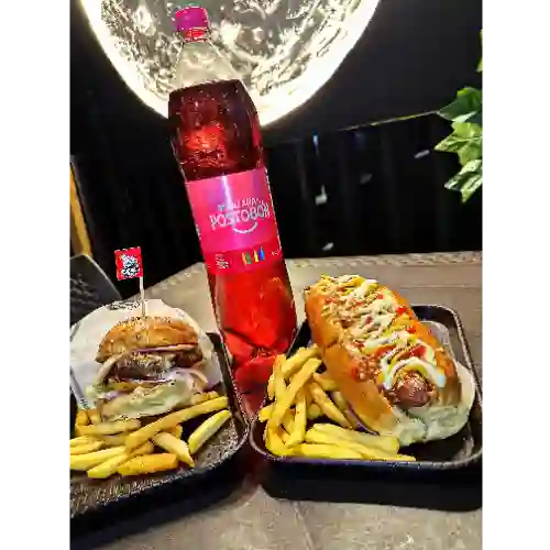 Hamburguesa+perro sencillo+gaseosa