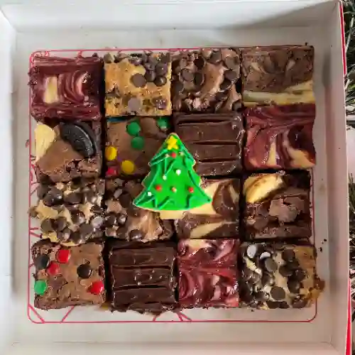 Caja de Mini Brownies Navideños