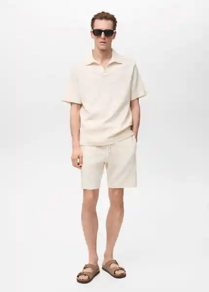 Camiseta Polo Xavi Crudo Talla XL Hombre Mango