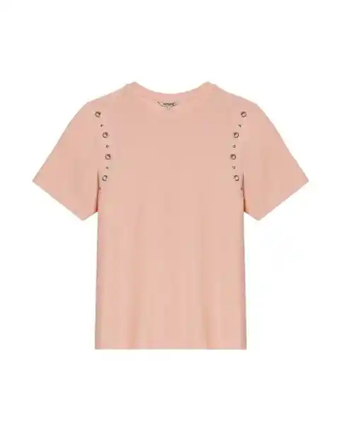 Camiseta Studded Femenino Rosa Tez Claro Talla M Chevignon