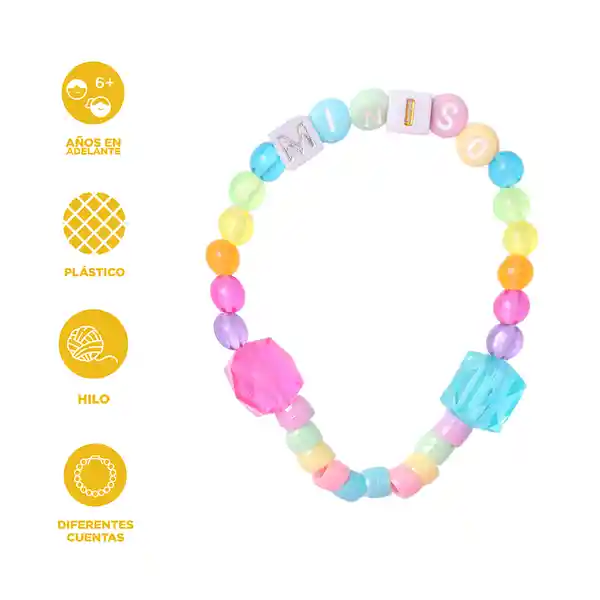 Kit Para Hacer Pulseras Diy Con Organizadora Unicornio Miniso
