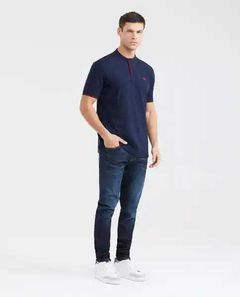 Camiseta Polo Details Azul Dark Ultra Oscuro L Chevignon