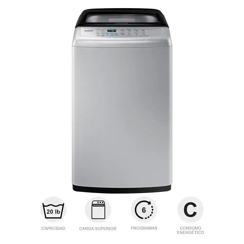 Samsung Lavadora 9Kg Wa90H4400Ss1Co Con Wobble Pulsador