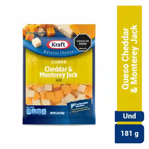 Queso Kraft Cubos Cheddar & Jack 181 Gr