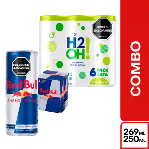 Combo Gaseosa H2Oh 6 Und + Red Bull Bebida Energizante 4 Und