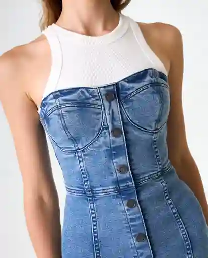 Vestido Mujer Azul Talla S 372G001_AZU174021 Americanino