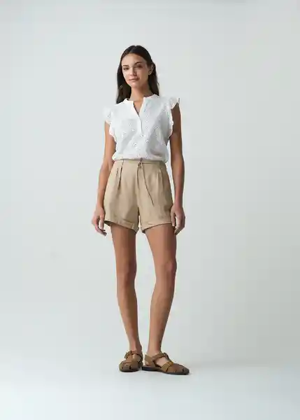 Camisa Zuzin Mujer Crudo Puro Claro Talla M 012G379 Naf Naf