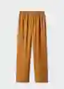 Pantalón Nilo Ocre Talla L Mujer Mango