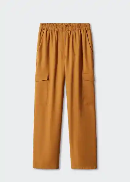 Pantalón Nilo Ocre Talla L Mujer Mango