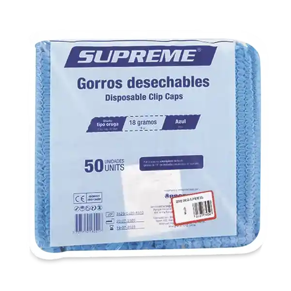 Gorro Oruga Supreme Azul 50u