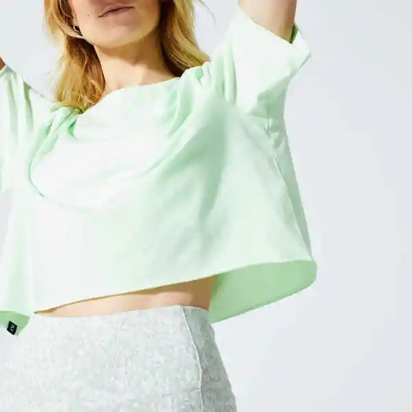Domyos Camiseta Crop Top Fitness Algodón Mujer Talla L