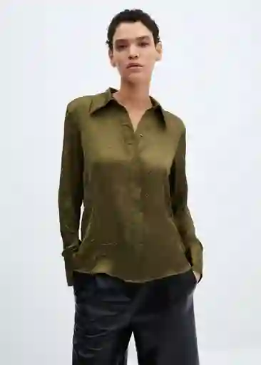 Camisa Arru Verde Talla S Mujer Mango