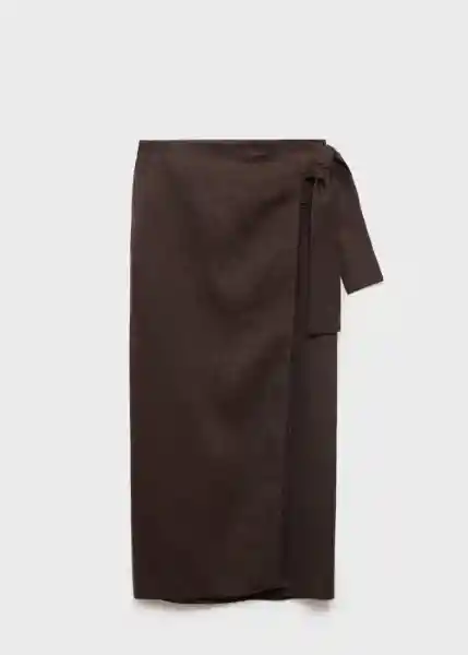 Falda Pareo Chocolate Talla XS Mujer Mango