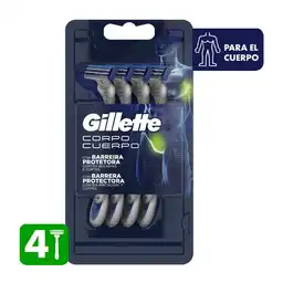 GILLETTE Cuerpo Cuchilla de Afeitar Máquina de Afeitar Corporal Desechable Zona Intima Depilación Corporal Masculina 4 uds