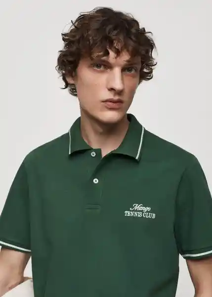 Camiseta Polo Reat Verde Talla S Hombre Mango