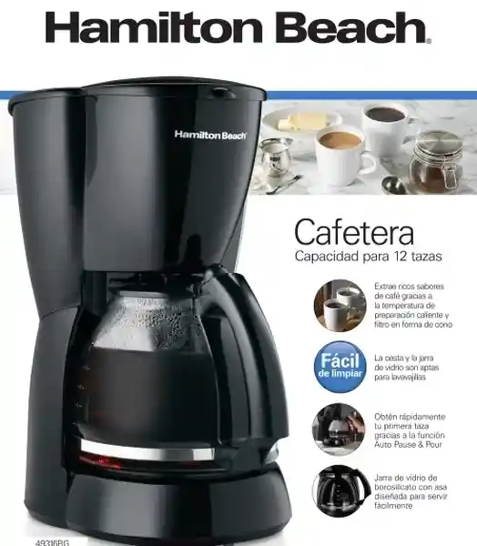 Hamilton Beach Cafetera 12 Tazas 49316R