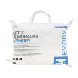 Set 2 Almohadas Memory Picado 40 X 60 Cm Blanco 0001