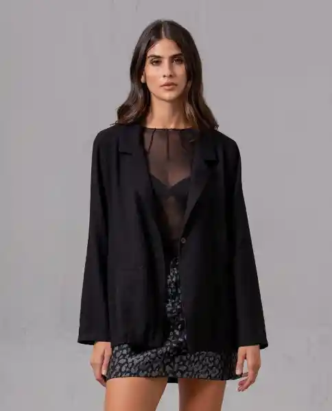 Blazer Mujer Negro Noche Ultraoscuro Talla L 66088 Rifle