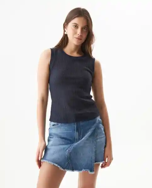 Camiseta Top Knitted Azul Dark Ultraoscuro T. L Chevignon