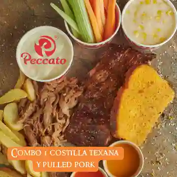 Combo 1 Costilla Texana y Pulled Pork (Personal)