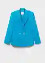Saco Americana Tempo Azul Talla S Mujer Mango