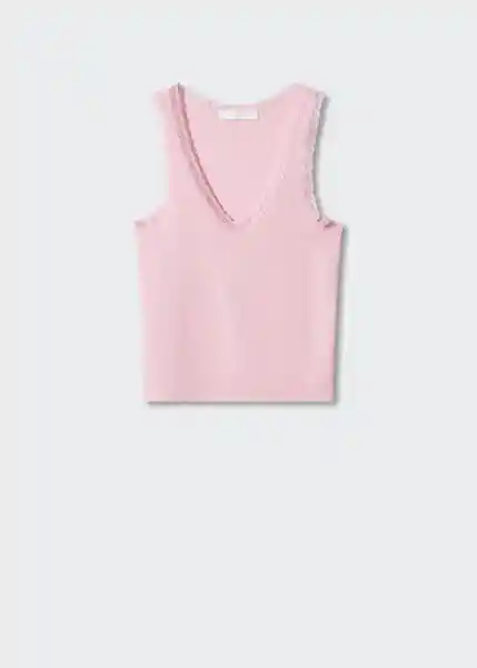 Top Lace Rosa Pastel Talla L Mujer Mango