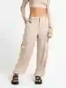 Pantalón Suit Beige Latte Medio Talla 6 Naf Naf