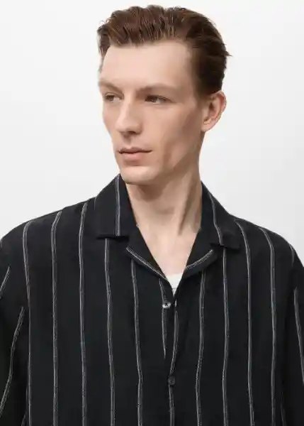 Camisa Formen Negro Talla M Hombre Mango