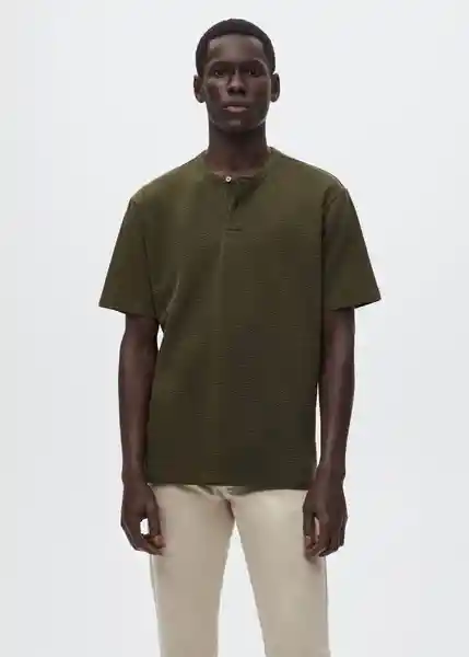 Polo Rosip Khaki Talla L Hombre Mango