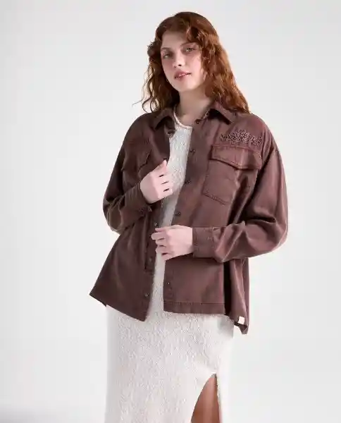 Camisa Mujer Café Talla S 619G004_CAF181425 Americanino