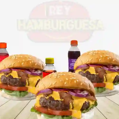 Combo tres cheddar y bebidas