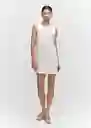 Vestido Tika Off White Talla L Mujer Mango