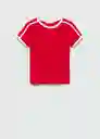 Camiseta Sporty Rojo Talla M Mujer Mango