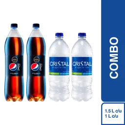 Combo Pepsi Sin Azúcar 2 Und + Agua Cristal 2 Und