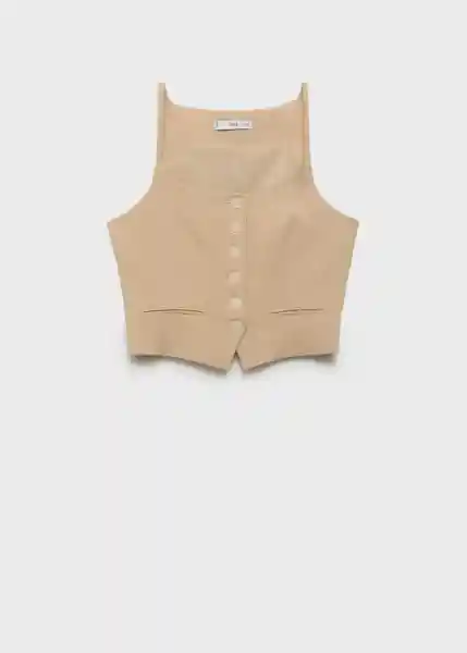 Chaleco Deia Beige Talla S Mujer Mango